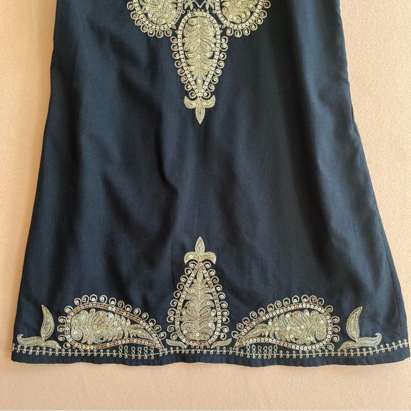 Free People Gold Sparkly Embellished Sequin Paisley Pattern Black in size 4 - Picture 6 of 15
